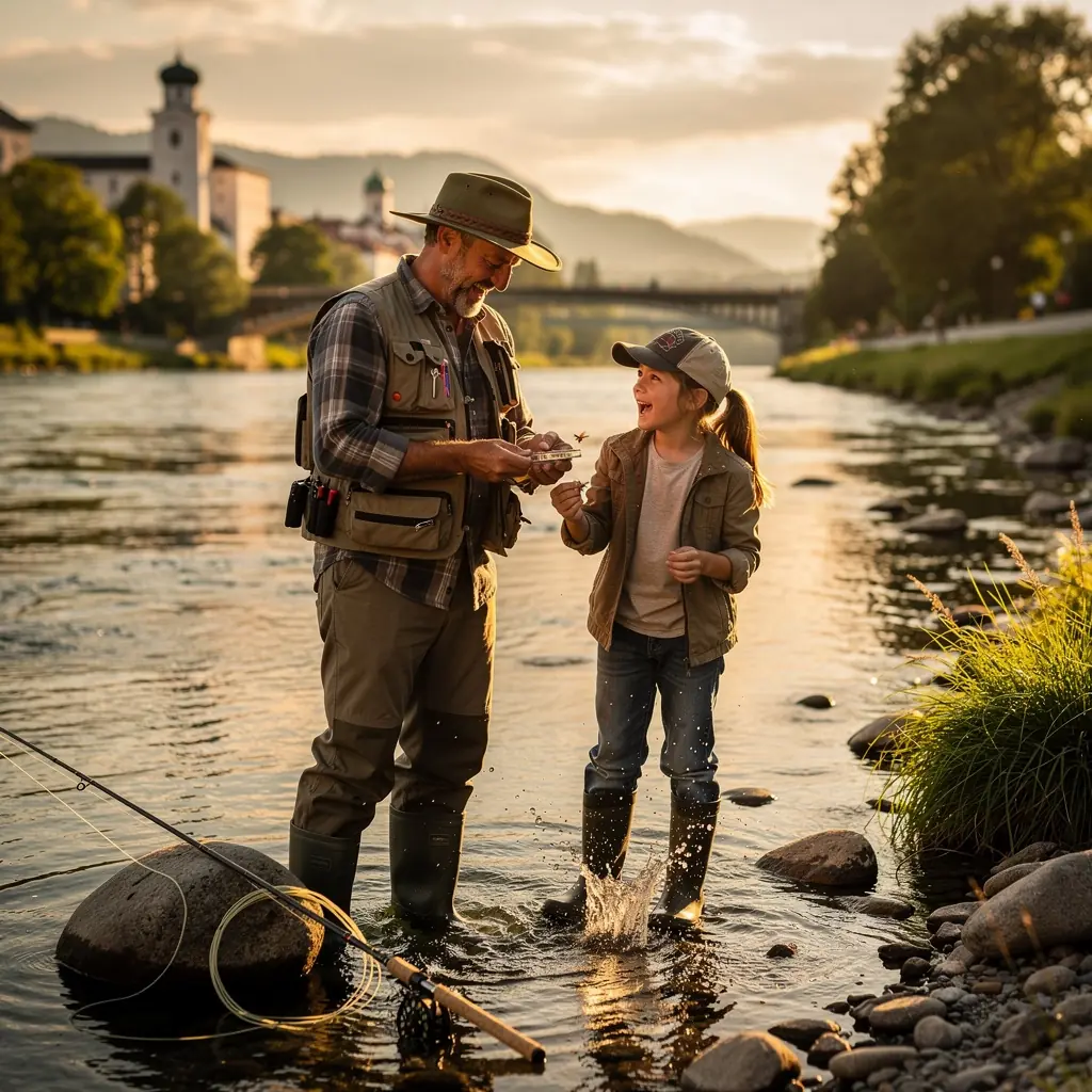 Nahaufnahme von verschiedenen Kunstködern, die für das Fliegenfischen geeignet sind.