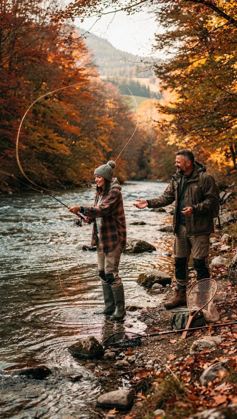 Nahaufnahme von verschiedenen Kunstködern, die für das Fliegenfischen geeignet sind.