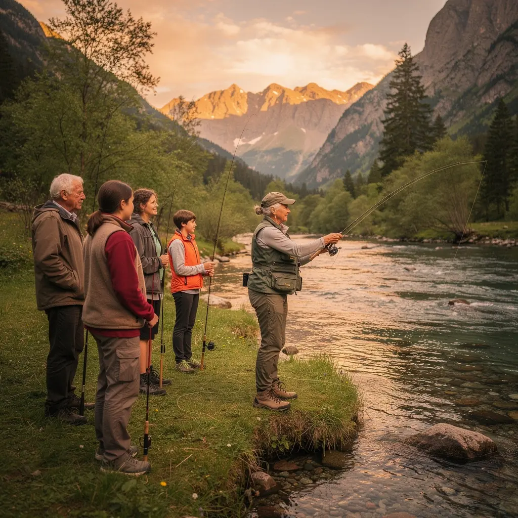 Nahaufnahme von verschiedenen Kunstködern, die für das Fliegenfischen geeignet sind.