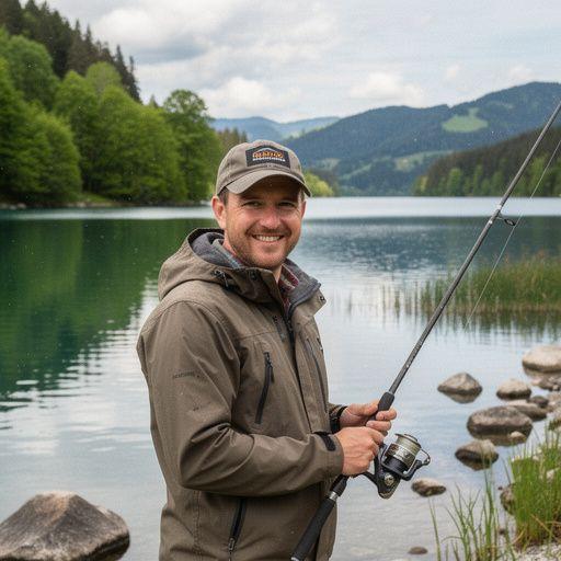 Ein schöner Sonnenuntergang über dem Wasser, ideal für das Fliegenfischen.