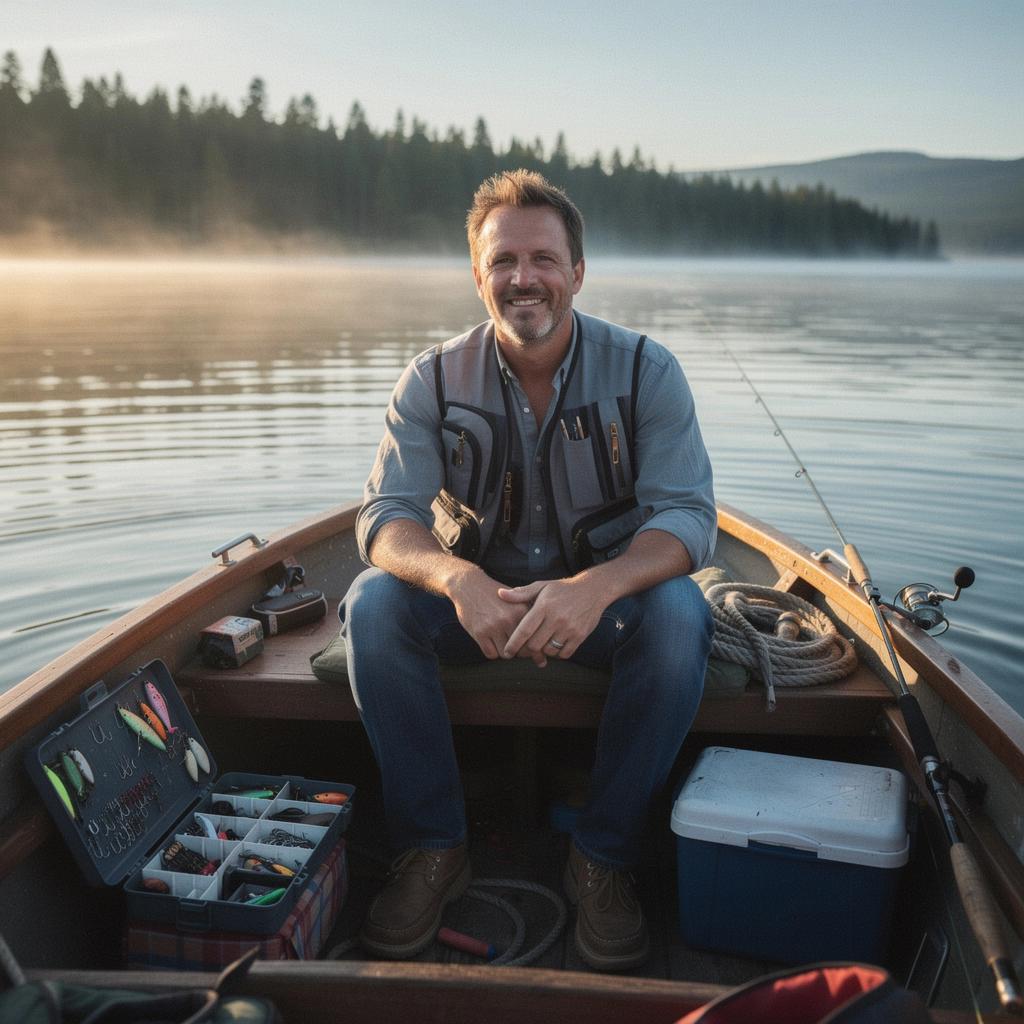 Ein Fisch, der an der Angel hängt, spritzt Wasser in der Luft während des Kampfes.